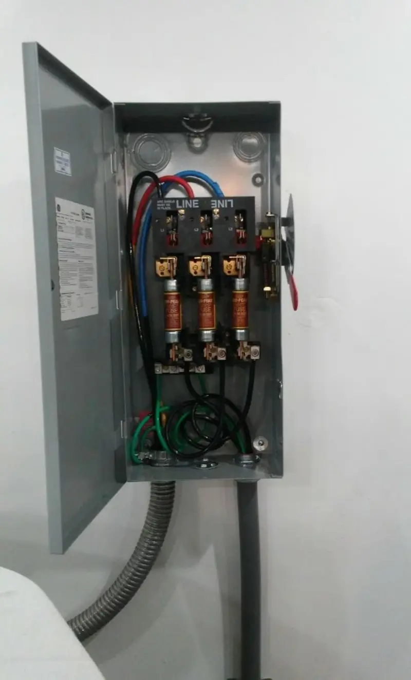 Three-phase disconnect switch installed for Electrical Wiring & Rewiring in Mapleton